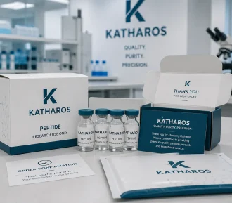 Katharos peptide research product display